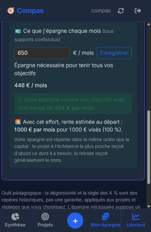 Épargne mensuelle : votre épargne couvre vos objectifs